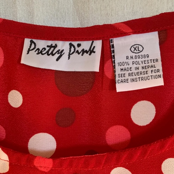 Pretty Pink Polka Dot Column Dress in Red - Size XL - Picture 2 of 12